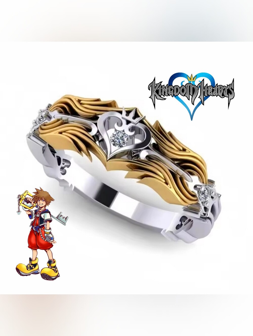 Kingdom Hearts Gold & Silver Tone Ring